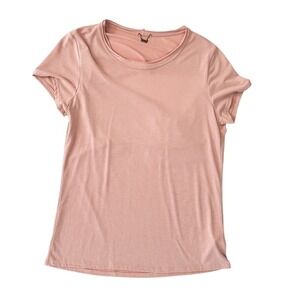 YFB (Young, Fabulous & Broke) Simple Pink‎ T-shirt with Open Back Slit - Size M
